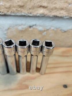 Snap-on Tools 110STMY 3/16-9/16 1/4 Drive 10pc 6-Point Deep Chrome Socket Set