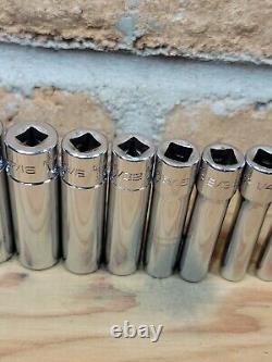 Snap-on Tools 110STMY 3/16-9/16 1/4 Drive 10pc 6-Point Deep Chrome Socket Set