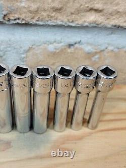 Snap-on Tools 110STMY 3/16-9/16 1/4 Drive 10pc 6-Point Deep Chrome Socket Set