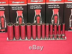 Snap-on Tools 12 Piece Metric 1/4 Drive 6 Point Deep Socket Set On Socket Rail