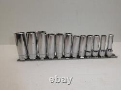 Snap-on Tools 12pc 3/8 Drive Metric 6 POINT Deep Socket Set