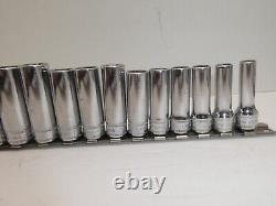 Snap-on Tools 12pc 3/8 Drive Metric 6 POINT Deep Socket Set