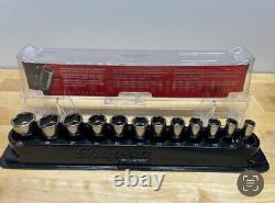 Snap-on Tools 12pc 3/8 Metric Semi Deep Socket Set 212FSMSY Flank Drive 8-19mm