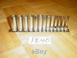 Snap-on Tools 13 Piece 1/4 Drive Metric 6 Point Deep Socket Set 4mm To 15mm