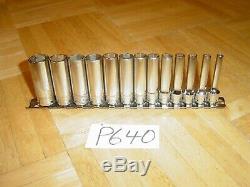 Snap-on Tools 13 Piece 1/4 Drive Metric 6 Point Deep Socket Set 4mm To 15mm