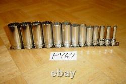 Snap-on Tools 13 Piece 3/8 Drive Sae. Deep Chrome Socket Set 12 Point 214sfy