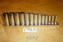 Snap-on Tools 13 Piece 3/8 Drive Sae. Deep Chrome Socket Set 12 Point 214sfy