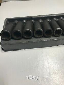 Snap on Tools 15pc 1/2 Drive 6 Point Metric Deep Impact Flank Drive Sockets
