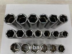 Snap-on Tools 26pc 1/2 Drive METRIC 6 Point Shallow Deep Socket Double Lot Set