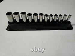 Snap-on Tools 3/8 Drive 12 Piece Metric Deep 6 Point Socket Set W Magnetic Tray