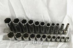 Snap-on Tools 3/8 Drive SAE Shallow-Deep 6 point Socket Set 222SFFS (NEW)