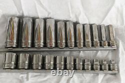 Snap-on Tools 3/8 Drive SAE Shallow-Deep 6 point Socket Set 222SFFS (NEW)