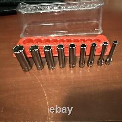 Snap-on Tools 9 Piece 1/4 Drive Sae. Deep 12 Point Chrome Socket Set 110stmdy