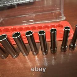 Snap-on Tools 9 Piece 1/4 Drive Sae. Deep 12 Point Chrome Socket Set 110stmdy