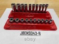 Snap-on Tools NEW 20pc 1/4 Drive SAE Shallow & Deep 12 Point Chrome Socket Sets
