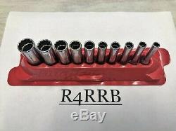 Snap-on Tools USA 1/4 Drive SAE Deep 12 Point Chrome Socket Set 110STMDY withgm