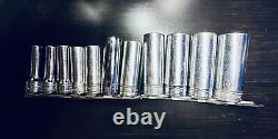 Snap-on Tools USA 11pc 3/8 Drive SAE 6-point Deep Chrome Socket Set, 211SFSY