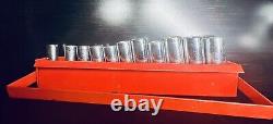 Snap-on Tools USA 11pc. 3/8 Flank Drive 6-Point Deep Metric Chrome Socket Set