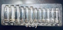 Snap-on Tools USA 12pc. 3/8 Flank Drive 6-Point Deep Metric Chrome Socket Set