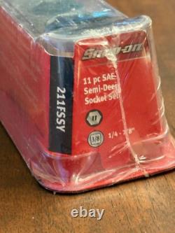 Snap-on Tools USA 211FSSY NEW 11pc 3/8 Drive SAE 6 Point Semi-Deep Socket Set