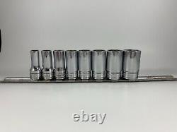 Snap-on Tools USA 8pc 3/8 Drive SAE 6 Point Semi Deep Socket from 211FSSY Set