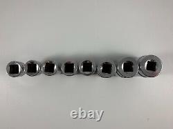 Snap-on Tools USA 8pc 3/8 Drive SAE 6 Point Semi Deep Socket from 211FSSY Set