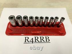 Snap-on Tools USA MINT 1/4 Drive SAE Deep 12 Point Chrome Socket Set 110STMDY