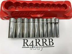 Snap-on Tools USA MINT 1/4 Drive SAE Deep 12 Point Chrome Socket Set 110STMDY