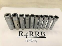 Snap-on Tools USA ML 1/4 Drive SAE Deep 12 Point Chrome Socket Set 110STMDY id