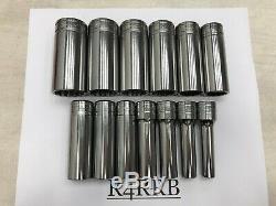 Snap-on Tools USA NEW 13pc 1/2 Drive SAE Deep 12 POINT Chrome Socket Set 313SYA