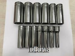 Snap-on Tools USA NEW 13pc 1/2 Drive SAE Deep 12 POINT Chrome Socket Set 313SYA