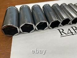 Snap-on Tools USA NEW 13pc 3/8 Drive SAE 6 Point Deep Chrome BONUS Socket Set