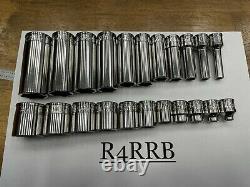 Snap-on Tools USA NEW 22pc 3/8 Drive 6pt SAE FDX Shallow Deep Socket Double Set