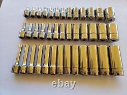 Snap-on Tools USA NEW 39pc 1/4 Drive SAE 6 Point Shallow Semi Deep MASTER SET