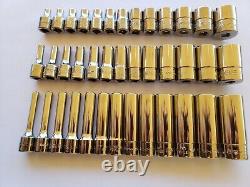 Snap-on Tools USA NEW 39pc 1/4 Drive SAE 6 Point Shallow Semi Deep MASTER SET