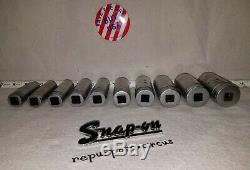 Snap-on USA 10pc. 1/2 Drive SAE 12-Point Deep Socket Set VINTAGE 1947,57,58,59