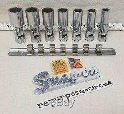 Snap-on USA 207FSU SAE 7-pc 3/8 Drive 6-Point Deep Universal Swivel Socket Set