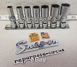 Snap-on USA 207FSU SAE 7-pc 3/8 Drive 6-Point Deep Universal Swivel Socket Set