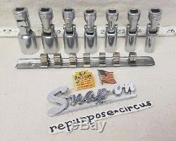 Snap-on USA 207FSU SAE 7-pc 3/8 Drive 6-Point Deep Universal Swivel Socket Set