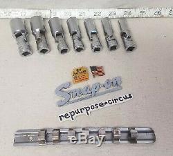 Snap-on USA 207FSU SAE 7-pc 3/8 Drive 6-Point Deep Universal Swivel Socket Set