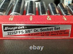 Snap-on USA 222SFFS SAE 22-pc. 3/8 Drive 6-Point Shallow & Deep Socket Sets