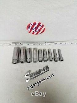 Snap-on USA 9-pc. 3/8 Drive 212SFMY 12-Point METRIC Deep Socket Set