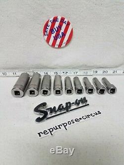 Snap-on USA 9-pc. 3/8 Drive 212SFMY 12-Point METRIC Deep Socket Set