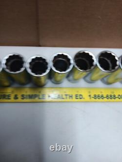 Snap on deep socket 1/2 Drive SM22-SM 11pc Metric 12 Point Etching