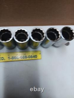 Snap on deep socket 1/2 Drive SM22-SM 11pc Metric 12 Point Etching