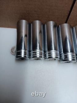 Snap on deep socket 1/2 Drive SM22-SM 11pc Metric 12 Point Etching