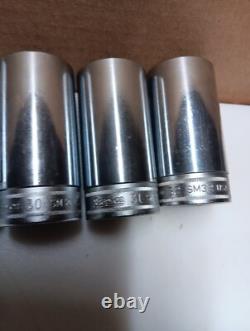 Snap on deep socket 1/2 Drive SM22-SM 11pc Metric 12 Point Etching