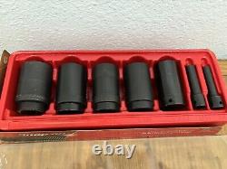 Snap on tools 1/2 drive deep impact socket set sae 6 point 307SIM