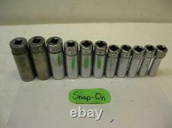 Snap-on tools 3/8 drive Metric Deep 12 Point SOCKET SET 9 to 19mm SFM9 to SFM19