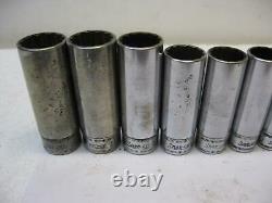 Snap-on tools 3/8 drive Metric Deep 12 Point SOCKET SET 9 to 19mm SFM9 to SFM19